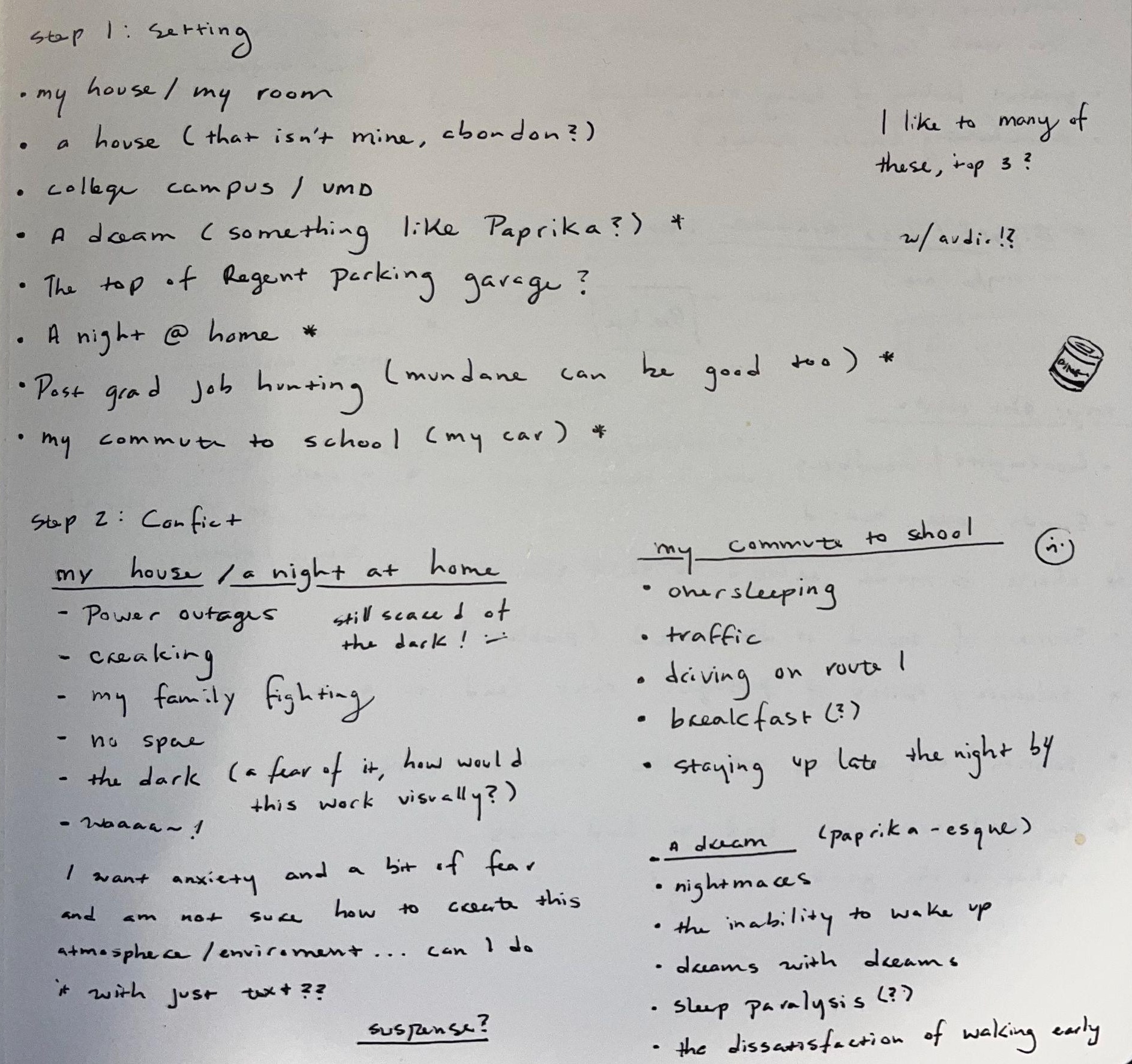 Initial brainstorming